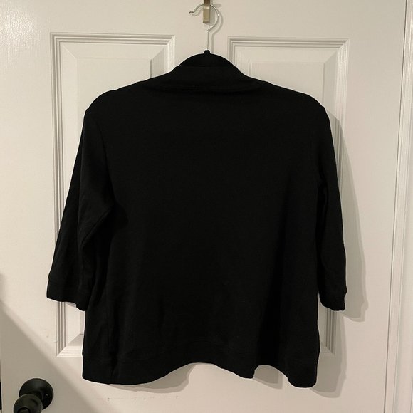 Black Crop 3/4 Open Cardigan - Picture 4 of 4